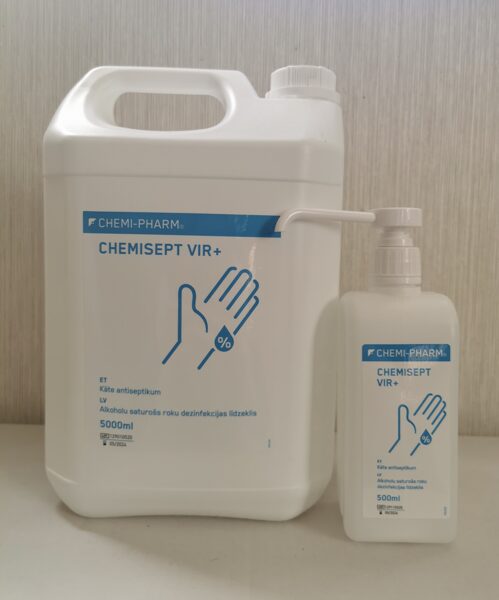 cp-65-065 Chemisept VIR+ dezinfekcījas līdzeklis rokām, 500ml ar snīpi, cena ar PVN
